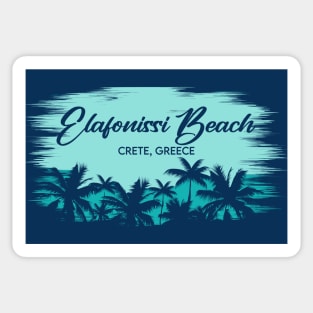 Elafonissi Beach Crete, Greece Retro Beach Landscape Sticker